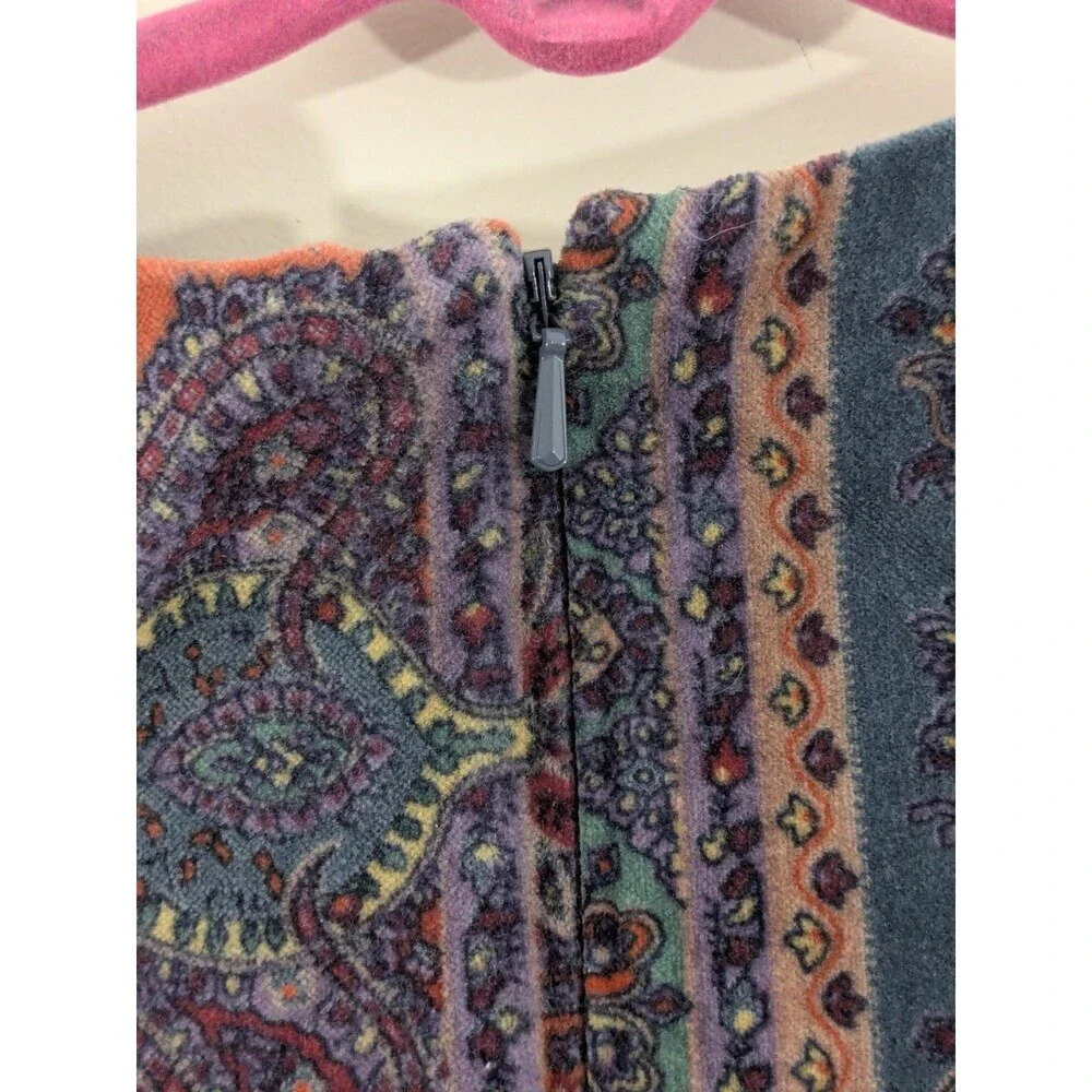 Vintage Ralph Lauren Paisley Velvet Sleeveless Boho Swing Dress Girl 18M